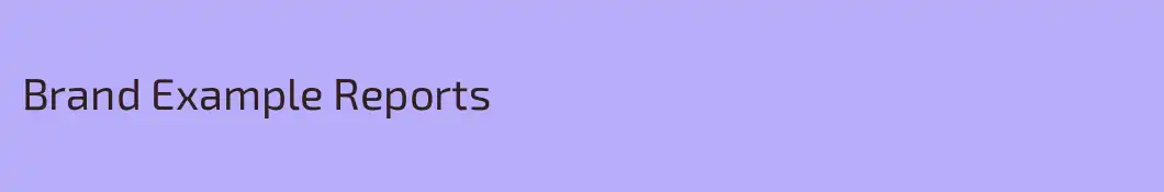 Brand Example Reports
